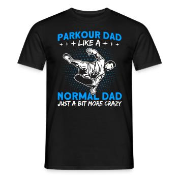 Traceur Parkour Papa Just a bit crazier - Men's T-Shirt - black - Front - AI Model Male 178 light (178cm)