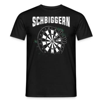 Dart Dart spielen, Schbiggern Fränkisch - Männer T-Shirt - Schwarz - Vorne - AI Model Male 178 light (178cm)