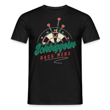 Dart Dart spielen, Schbiggern Fränkisch - Männer T-Shirt - Schwarz - Vorne - AI Model Male 178 light (178cm)