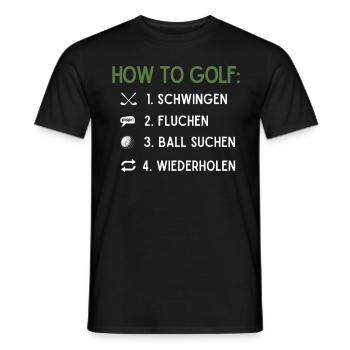 Wie Man Golf Spielt, Golfball - Männer T-Shirt - Schwarz - Vorne - AI Model Male 178 light (178cm)
