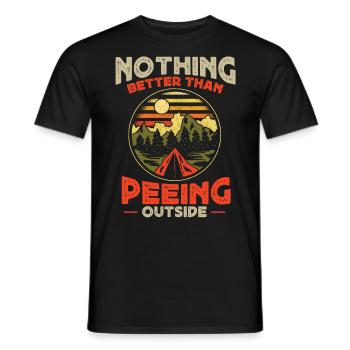 Nichts Besseres Als Draußen Zu Pinkeln - Männer T-Shirt - Schwarz - Vorne - AI Model Male 178 light (178cm)