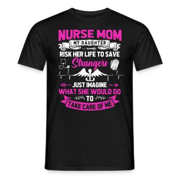Infirmière Maman - T-shirt homme - noir - Devant - AI Model Male 178 light (178cm)