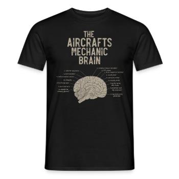 Flugzeugmechaniker-Gehirn - Männer T-Shirt - Schwarz - Vorne - AI Model Male 178 light (178cm)