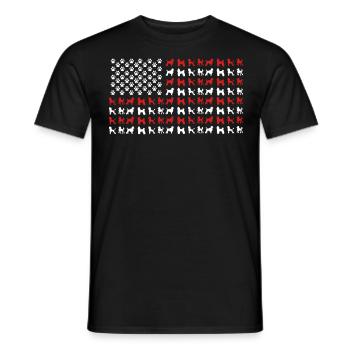 Propriétaire de caniche, Caniche drapeau américain - T-shirt homme - noir - Devant - AI Model Male 178 light (178cm)