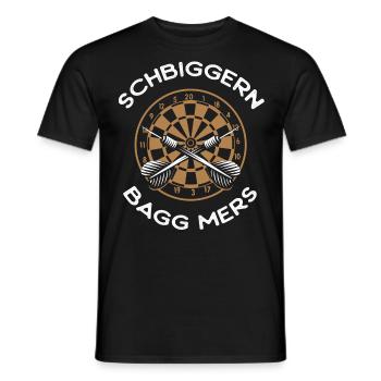 Dart Dart spielen, Schbiggern Fränkisch - Männer T-Shirt - Schwarz - Vorne - AI Model Male 178 light (178cm)