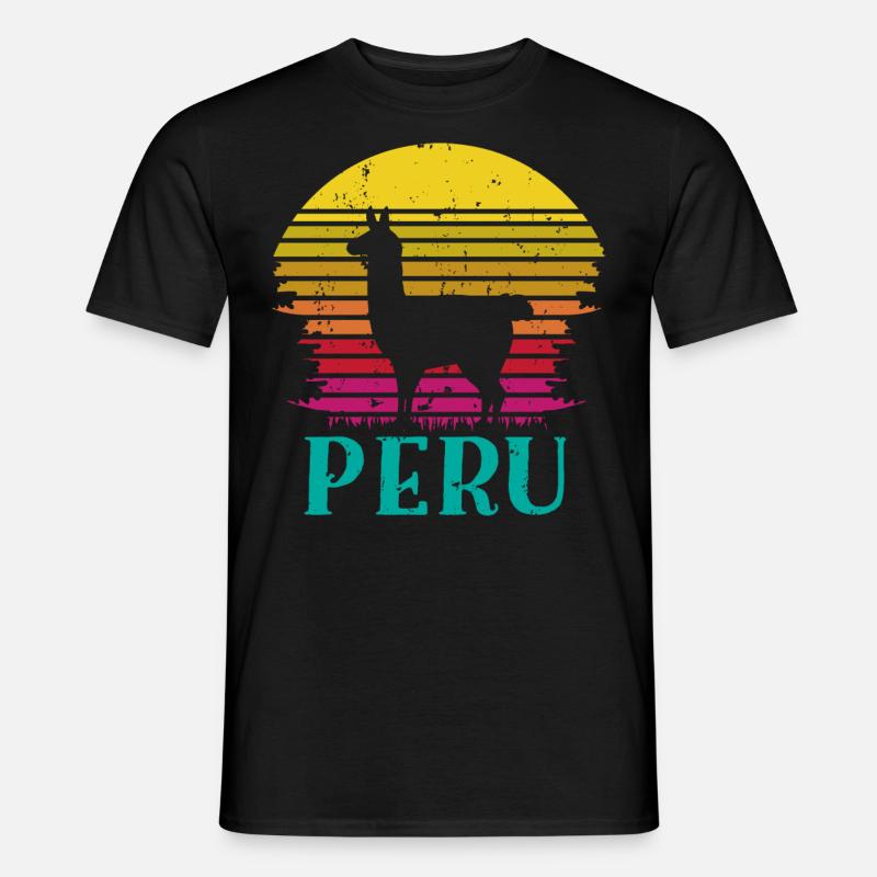 Peru, Perulama - Männer T-Shirt - Schwarz