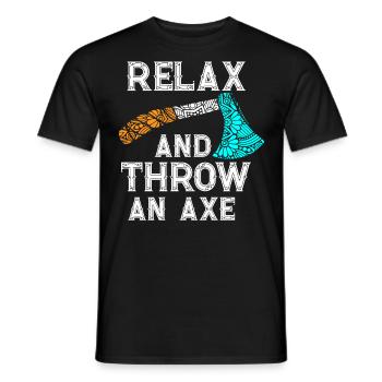 Axe Throw, Throw An Axe - Men's T-Shirt - black - Front - AI Model Male 178 light (178cm)