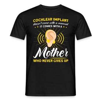 Hearing aid Sign language Deaf people - Men's T-Shirt - black - Front - AI Model Male 178 light (178cm)