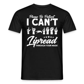 Hearing aid Sign language Deaf people - Men's T-Shirt - black - Front - AI Model Male 178 light (178cm)