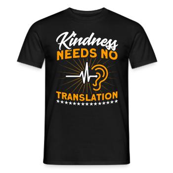 Hearing aid Sign language Deaf people - Men's T-Shirt - black - Front - AI Model Male 178 light (178cm)