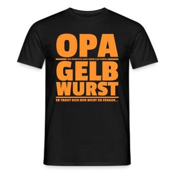 Opa Gelbwurst lustiges Geschenk für Kinder - Männer T-Shirt - Schwarz - Vorne - AI Model Male 178 light (178cm)