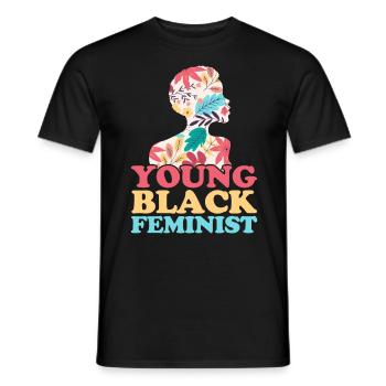 Junge Schwarze Feministin Feministisch - Männer T-Shirt - Schwarz - Vorne - AI Model Male 178 light (178cm)