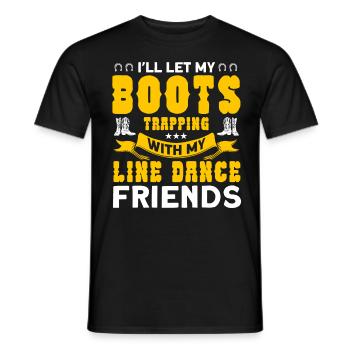 Line Dance Tänzer Westernstiefel Cowboy Western Ta - Männer T-Shirt - Schwarz - Vorne - AI Model Male 178 light (178cm)