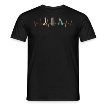 Coiffeur, Coiffeur, Salon de coiffure - T-shirt homme - noir - Devant - AI Model Male 178 light (178cm)