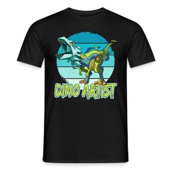 Dino Artist Dinosaurier Kunst Tyrannosaurus - Männer T-Shirt - Schwarz - Vorne - AI Model Male 178 light (178cm)