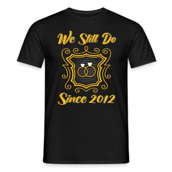 10th Wedding Anniversary Couple Design 10 Years of Marriage - Men's T-Shirt - black - Front - AI Model Male 178 light (178cm)