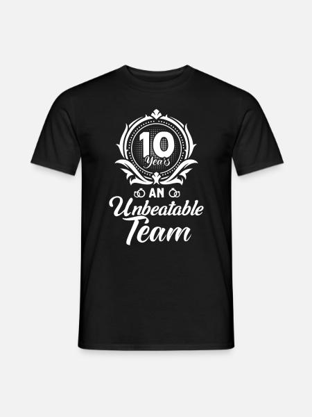 10. Hochzeitstag Paardesign 10 Jahre Ehe - Mænd T-shirt - sort