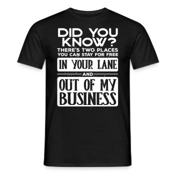 Stay Out of My Business, Funny - Men's T-Shirt - black - Front - AI Model Male 178 light (178cm)