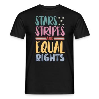 Sterne Streifen Und Gleichberechtigung - Männer T-Shirt - Schwarz - Vorne - AI Model Male 178 light (178cm)