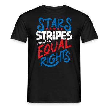 Sterne Streifen Und Gleichberechtigung - Männer T-Shirt - Schwarz - Vorne - AI Model Male 178 light (178cm)