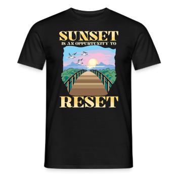Sunset Is An Oppurtunity To Reset für einen - Männer T-Shirt - Schwarz - Vorne - AI Model Male 178 light (178cm)