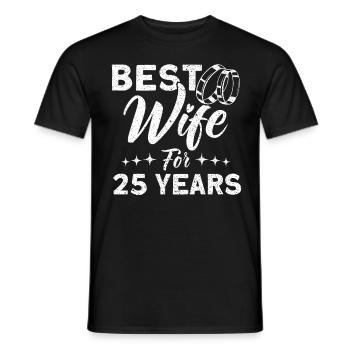 25th Wedding Anniversary Couple Design 25 Years of Marriage - Men's T-Shirt - black - Front - AI Model Male 178 light (178cm)
