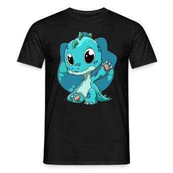 Niedlicher Dino Dinosaurier Kinder - Männer T-Shirt - Schwarz - Vorne - AI Model Male 178 light (178cm)