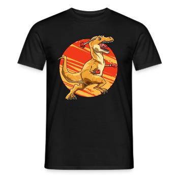Brachiosaurus Dinosaurier Astronaut Dino Langhals - Männer T-Shirt - Schwarz - Vorne - AI Model Male 178 light (178cm)