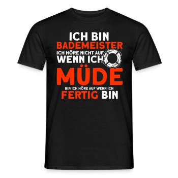 Bademeister Schwimmbad Lifeguard Rettungsschwimmer - Männer T-Shirt - Schwarz - Vorne - AI Model Male 178 light (178cm)