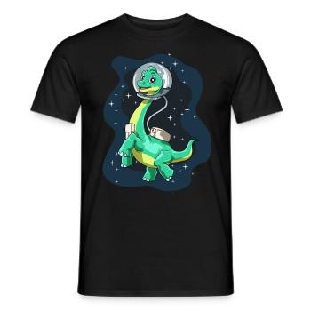 Brachiosaurus Dinosaurier Astronaut Dino Langhals - Männer T-Shirt - Schwarz - Vorne - AI Model Male 178 light (178cm)