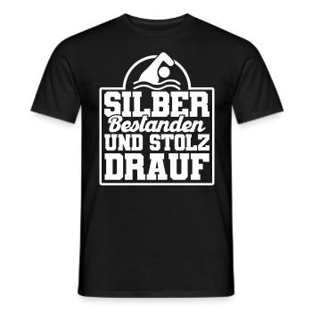Silber Schwimmer Prüfung Silber Schwimmabzeichen - Männer T-Shirt - Schwarz - Vorne - AI Model Male 178 light (178cm)