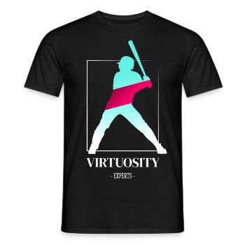 Baseballspieler Baseball Design T-Shirt - Männer T-Shirt - Schwarz - Vorne - AI Model Male 178 light (178cm)