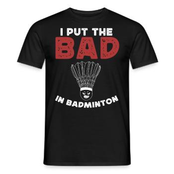 Badminton, badminton players - Men's T-Shirt - black - Front - AI Model Male 178 light (178cm)