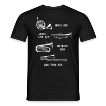 Français Joueur de cor - T-shirt homme - noir - Devant - AI Model Male 178 light (178cm)