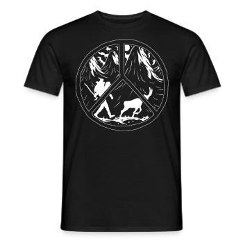 Wandern Im Freien Frieden Und Liebe - Männer T-Shirt - Schwarz - Vorne - AI Model Male 178 light (178cm)