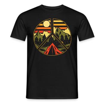 Wandern Im Freien Frieden Und Liebe - Männer T-Shirt - Schwarz - Vorne - AI Model Male 178 light (178cm)