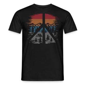 Wandern Im Freien Frieden Und Liebe - Männer T-Shirt - Schwarz - Vorne - AI Model Male 178 light (178cm)