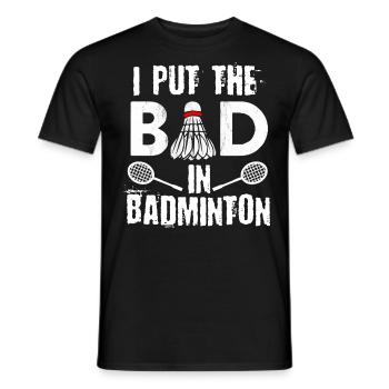 Badminton, Badminton players - Men's T-Shirt - black - Front - AI Model Male 178 light (178cm)