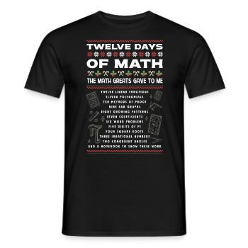 12 Tage Mathematik, Mathenoten - Männer T-Shirt - Schwarz - Vorne - AI Model Male 178 light (178cm)