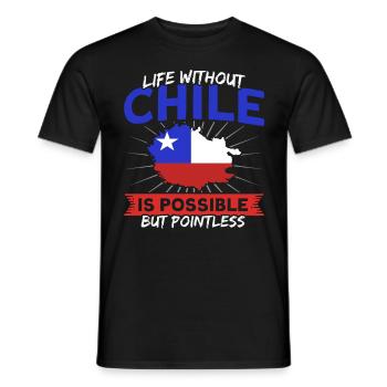Life without Chile Chile Souvenir - Men's T-Shirt - black - Front - AI Model Male 178 light (178cm)