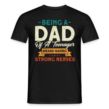 Père d’un adolescent Famille de nerfs forts - T-shirt homme - noir - Devant - AI Model Male 178 light (178cm)