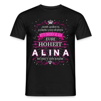 Eure Hoheit Alina betritt den Raum T-Shirt - Männer T-Shirt - Schwarz - Vorne - AI Model Male 178 light (178cm)