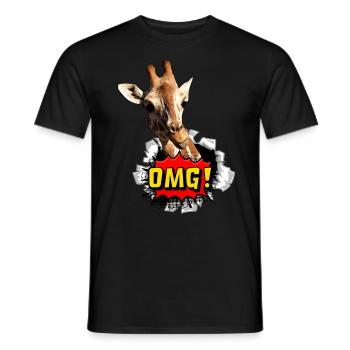 Lustige Giraffe OMG - Männer T-Shirt - Schwarz - Vorne - AI Model Male 178 light (178cm)