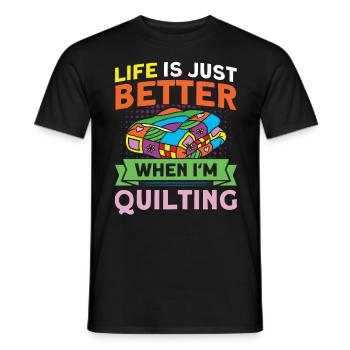 Couturières Amateurs de courtepointe Quilting - T-shirt homme - noir - Devant - AI Model Male 178 light (178cm)