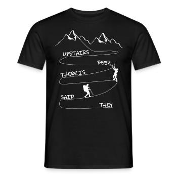 Hiking, mountains and beer - Men's T-Shirt - black - Front - AI Model Male 178 light (178cm)