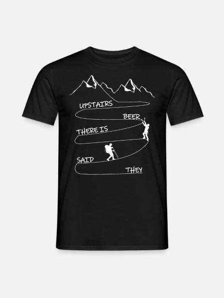 Wandern , Berge und Bier - Männer T-Shirt - Schwarz