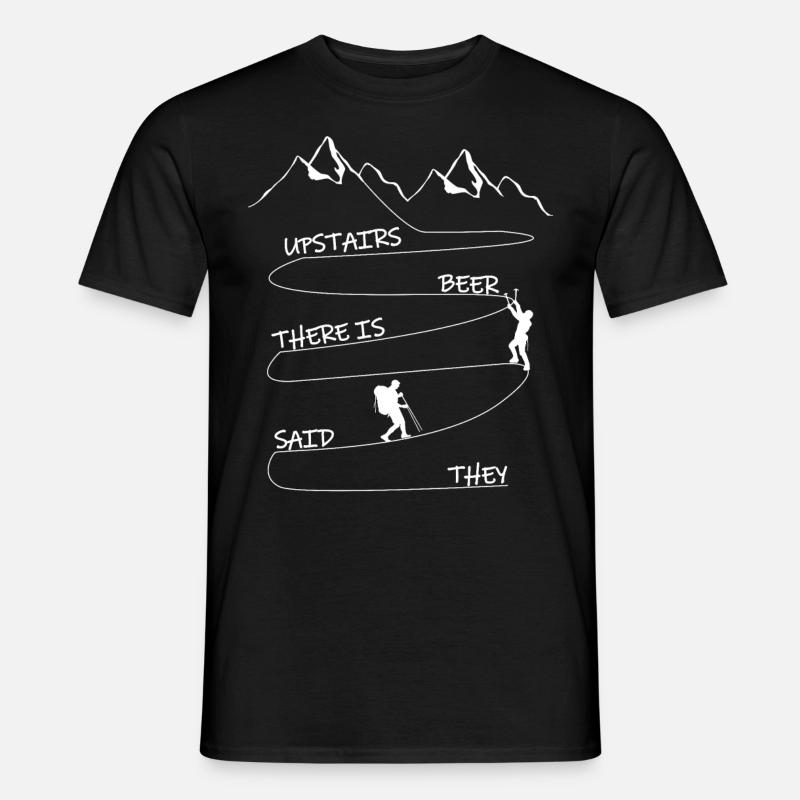 Escursioni, montagna e birra - T-shirt uomo - nero