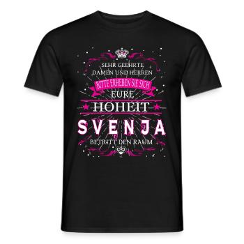 Eure Hoheit Svenja betritt den Raum - Männer T-Shirt - Schwarz - Vorne - AI Model Male 178 light (178cm)