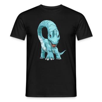 Brachiosaurus Dinosaurier Face to Face - Männer T-Shirt - Schwarz - Vorne - AI Model Male 178 light (178cm)