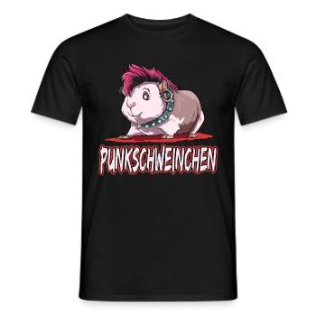 Punkschweinchen Meerschweinchen Punk - Männer T-Shirt - Schwarz - Vorne - AI Model Male 178 light (178cm)
